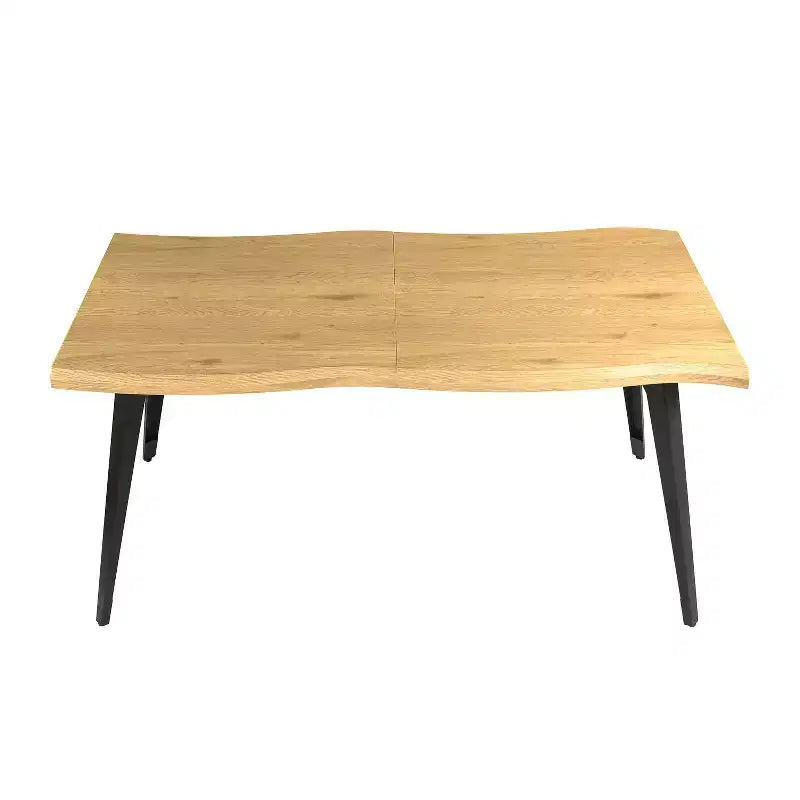 Tavolo da pranzo rettangolare Homy Casa 63 per 6 persone, tavolo moderno effetto legno con gambe in metallo nero