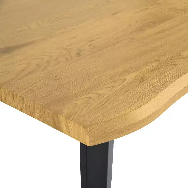 Tavolo da pranzo rettangolare Homy Casa 63 per 6 persone, tavolo moderno effetto legno con gambe in metallo nero