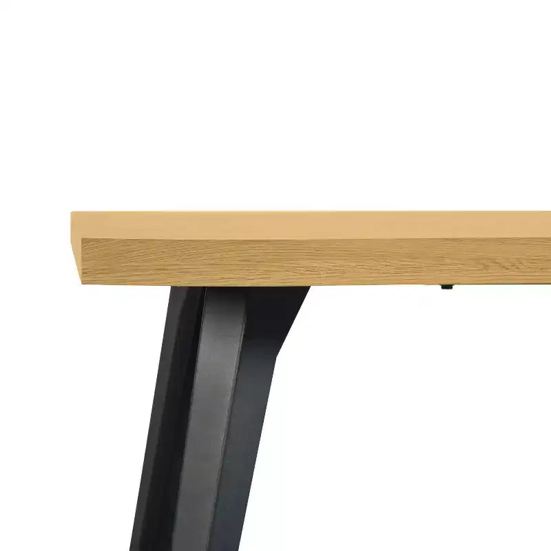 Tavolo da pranzo rettangolare Homy Casa 63 per 6 persone, tavolo moderno effetto legno con gambe in metallo nero