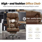 Efomao Ergonomic Office Chair 450LBS with Foot Rest, High Back PU Leather Executive Chair with Lumbar Support and Adjustable Armrests