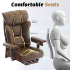 Efomao Ergonomic Office Chair 450LBS with Foot Rest, High Back PU Leather Executive Chair with Lumbar Support and Adjustable Armrests