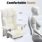 Efomao Ergonomic Office Chair 450LBS with Foot Rest, High Back PU Leather Executive Chair with Lumbar Support and Adjustable Armrests