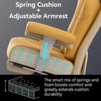 Efomao Ergonomic Office Chair 450LBS with Foot Rest, High Back PU Leather Executive Chair with Lumbar Support and Adjustable Armrests