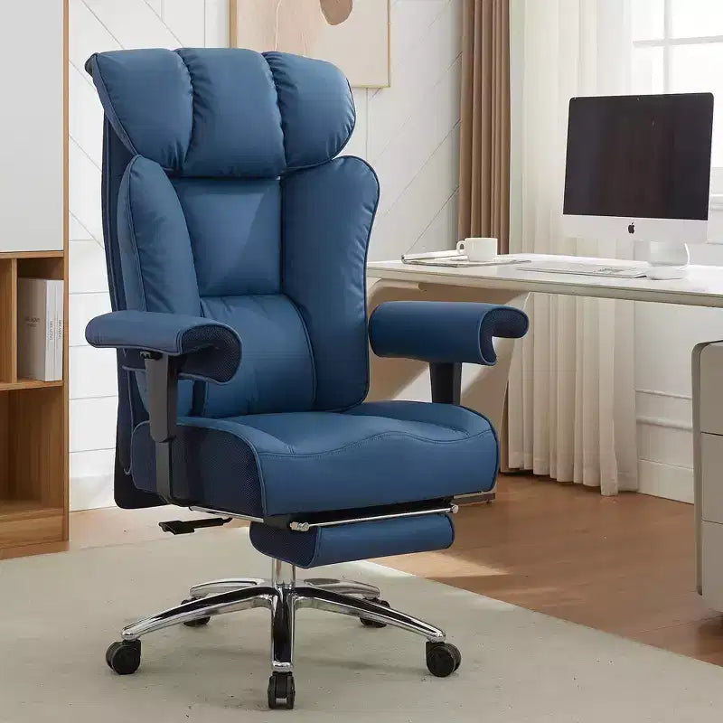 Efomao Ergonomic Office Chair 450LBS with Foot Rest, High Back PU Leather Executive Chair with Lumbar Support and Adjustable Armrests