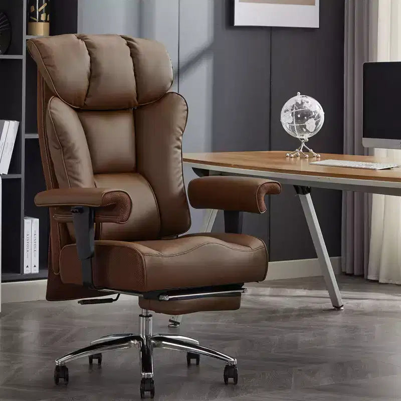 Efomao Ergonomic Office Chair 450LBS with Foot Rest, High Back PU Leather Executive Chair with Lumbar Support and Adjustable Armrests