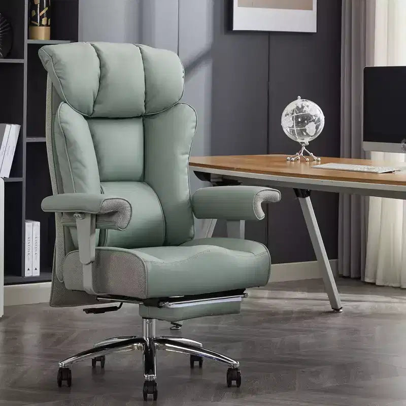 Efomao Ergonomic Office Chair 450LBS with Foot Rest, High Back PU Leather Executive Chair with Lumbar Support and Adjustable Armrests