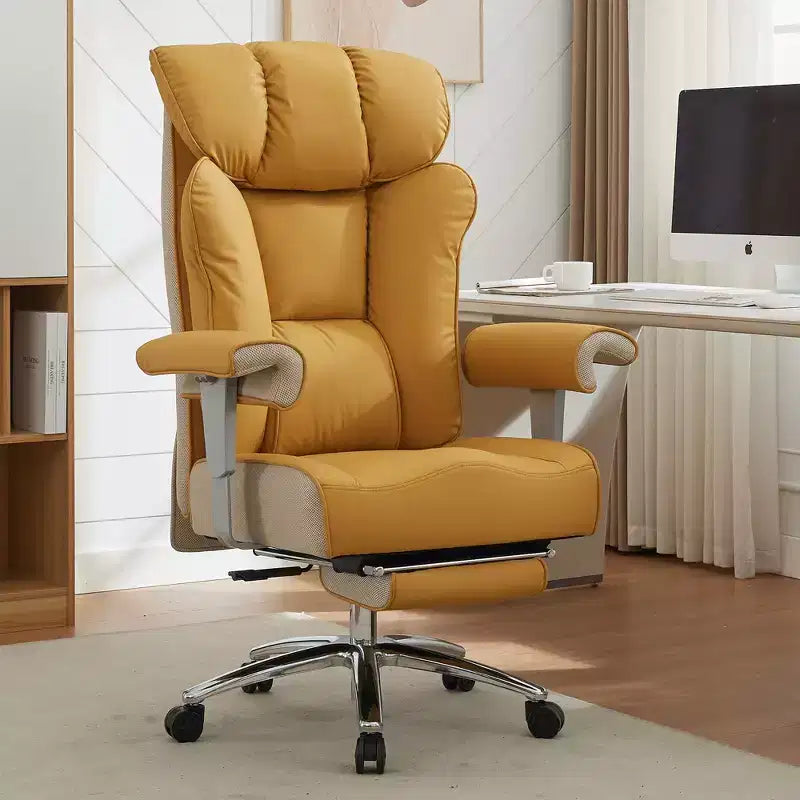 Efomao Ergonomic Office Chair 450LBS with Foot Rest, High Back PU Leather Executive Chair with Lumbar Support and Adjustable Armrests