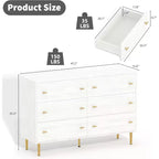 Comò a 6 cassetti Farmhouse da 47,2 pollici, cassettiera rustica in legno con cassetti grandi e maniglie a barra per camera da letto, soggiorno, corridoio