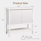 Narrow Sofa Tables with Storage, Console Table with 2-Door, Modern Sideboard with Storage Shelf, Coffee Bar for Living Room, Office White