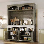 Famapy Multi-Functional Rustic Storage Cabinet,Display Cabinet & Bookcase,Living Room Storage Unit,Kitchen Pantry Hutch for Dishware Storage