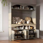 Famapy Multi-Functional Rustic Storage Cabinet,Display Cabinet & Bookcase,Living Room Storage Unit,Kitchen Pantry Hutch for Dishware Storage