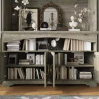 Famapy Multi-Functional Rustic Storage Cabinet,Display Cabinet & Bookcase,Living Room Storage Unit,Kitchen Pantry Hutch for Dishware Storage