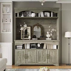 Famapy Multi-Functional Rustic Storage Cabinet,Display Cabinet & Bookcase,Living Room Storage Unit,Kitchen Pantry Hutch for Dishware Storage