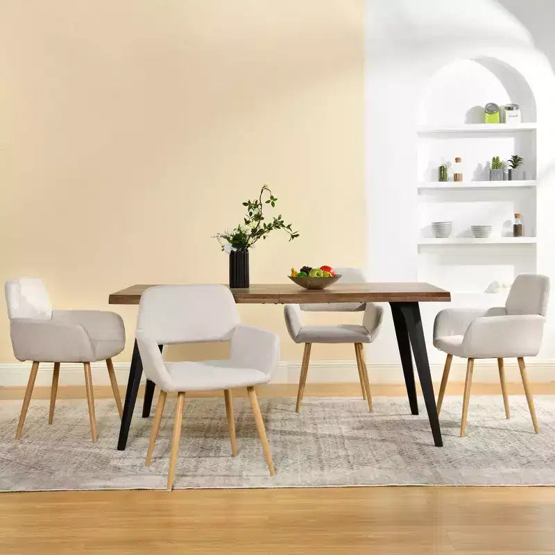 Homy Casa Mayfair Sedie da Pranzo Imbottite con Braccioli Set da 2