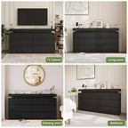 Dyonery Modern 6-Drawer Dressing Table with Sliding Top, Featuring Drawers, Organizer for Bedroom, Closet, and Living Room