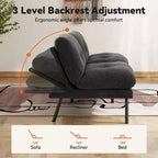 Divano letto futon convertibile MUUEGM 72, divano in spugna con schienale regolabile e fodere lavabili per piccoli spazi, soggiorno