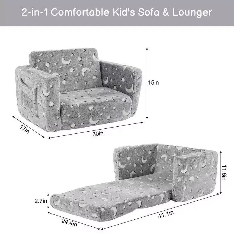 Karl Home Letto Divano Pieghevole Singolo 1 Pezzo con Spugna Integrale e Funzione Luminosa per Bambini
