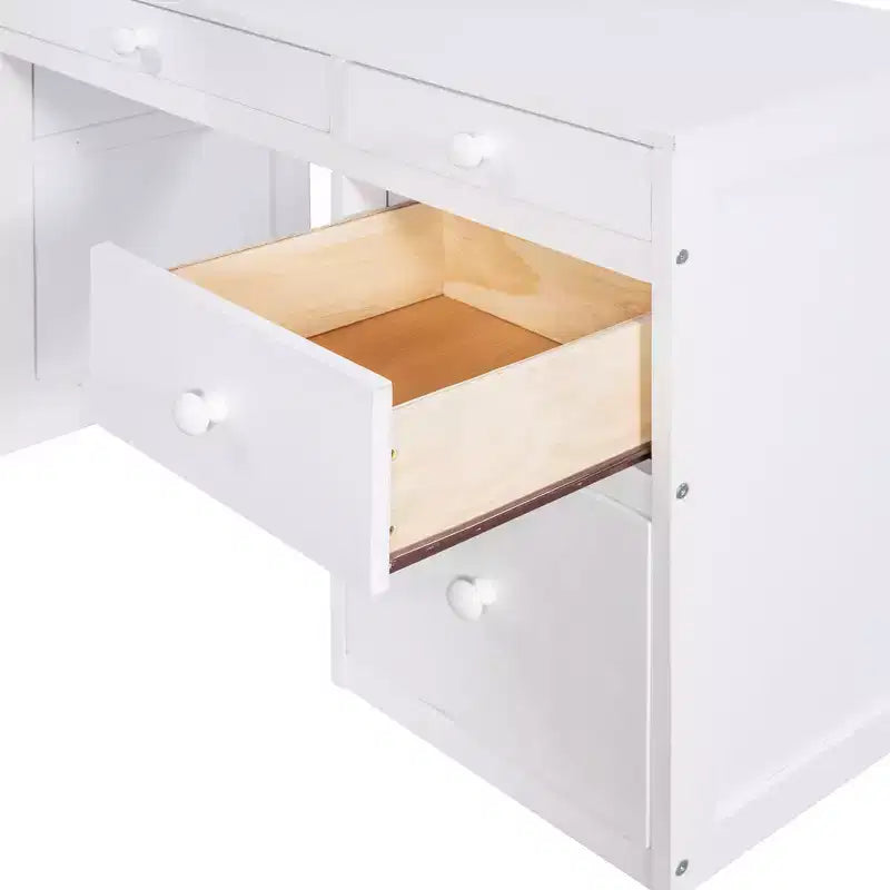 Loft Bed with Desk and 4 Storage Drawers & 3 Shelves, High Loft Bedwith L-Shaped Desk for Kids Teens Adults