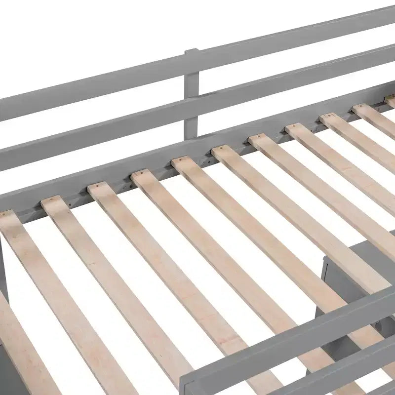 Loft Bed with Desk and 4 Storage Drawers & 3 Shelves, High Loft Bedwith L-Shaped Desk for Kids Teens Adults