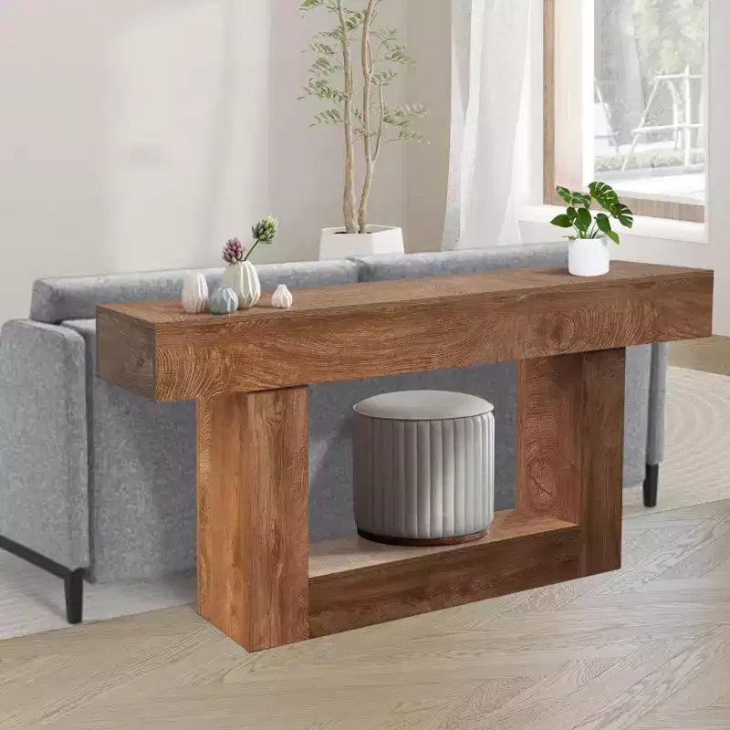 Coolmee 63 inch Console Table for Entryway, Wood Sofa Table Behind The Couch, Farmhouse Entryway Tables for Entrance, Hallway, Living Room