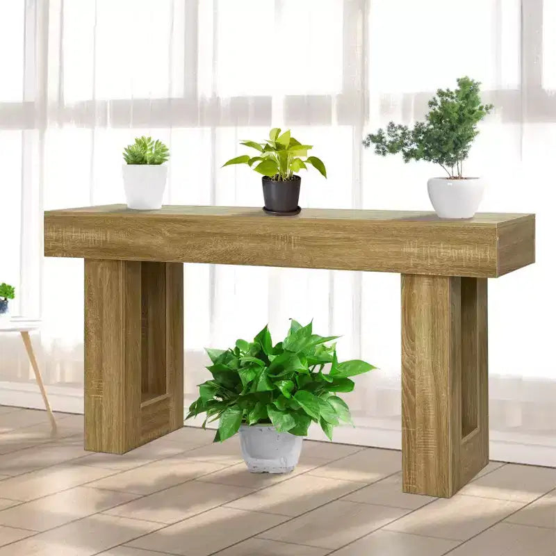 Coolmee 63 inch Farmhouse Wood Console Table, Sofa Table Behind The Couch, Console Tables for Entryway, Entrance, Hallway, Living Room, Foyer