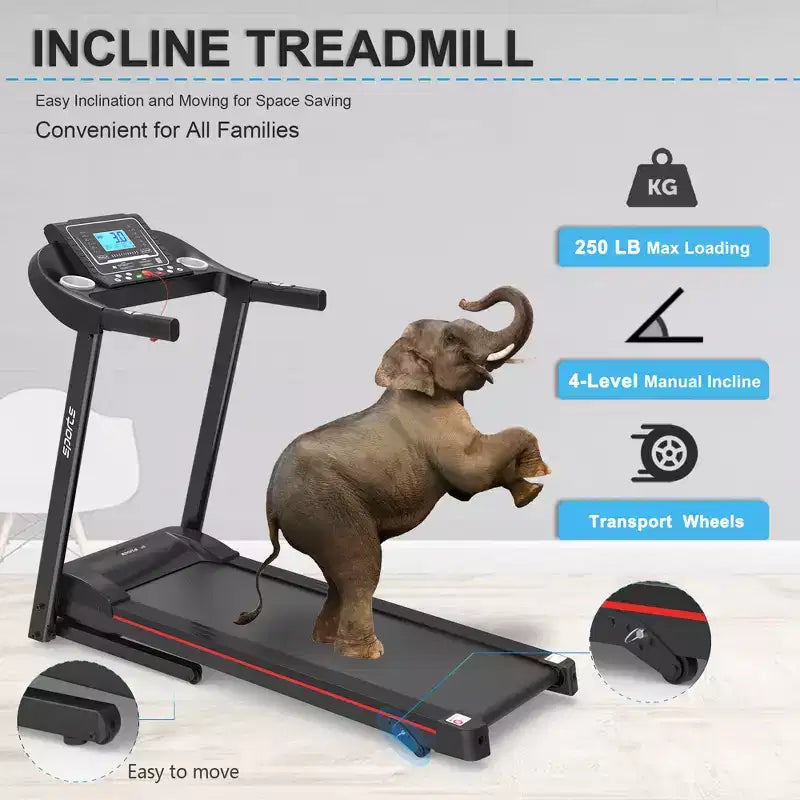Tapis roulant domestico pieghevole con inclinazione manuale, 5 display e capacità di 113 kg