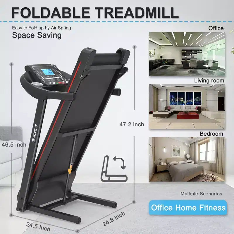 Tapis roulant domestico pieghevole con inclinazione manuale, 5 display e capacità di 113 kg