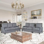 GDFStudio Cordoba Modern 3 Piece Upholstered Sofa Set with Nailhead Trim
