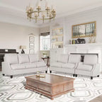 GDFStudio Cordoba Modern 3 Piece Upholstered Sofa Set with Nailhead Trim
