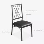 Dining Table Set for 4 with 4 Metal Chairs and Wood Indoor Modern Rectangular Dining Table Furniture, 5-Piece