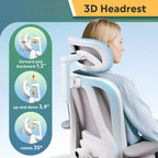 GALAXHERO Ergonomic Mesh Desk Chair with Adjustable 3D Headrest Tilt Function, Big and Tall Reclining Chair with Lumbar Support and 3D Armrests