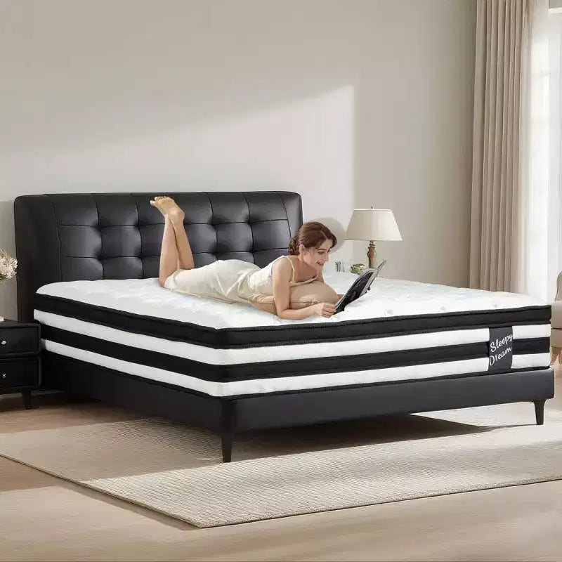 Okak Modern 12 Inch Thicken Individual Hybrid Mattress with Memory Foam for Comfy Sleep,Breathable Medium Feel Bed Mattresses