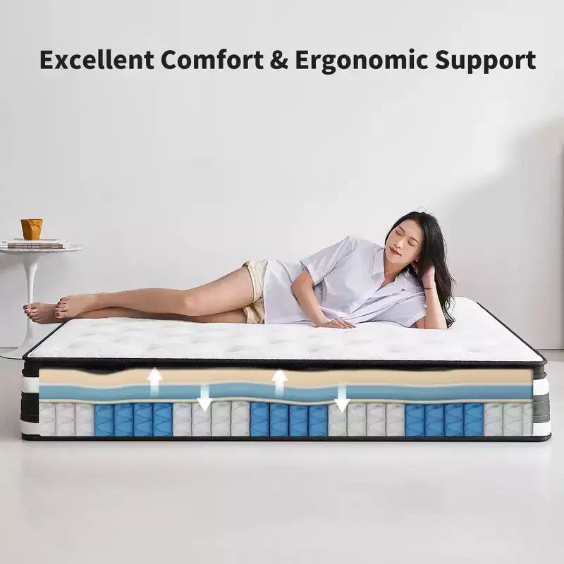 Okak Modern Materasso Ibrido Singolo Spesso 30 cm con Memory Foam per un Sonno Confortevole, Materassi Traspiranti a Media Densità