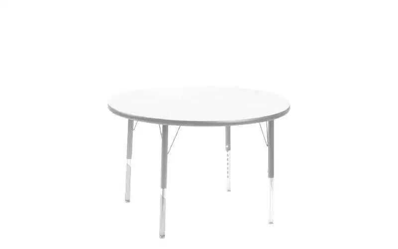 Bintiva Round Activity Table  36'' Diameter with Gray Spray Edge and Adjustable Steel Legs  Durable Classroom and Preschool Furniture