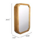 Whisen Wall-Mounted Bathroom Mirror with Cabinet and Adjustable Shelves, Space-Saving and Modern Elegant Design - Antique Natural