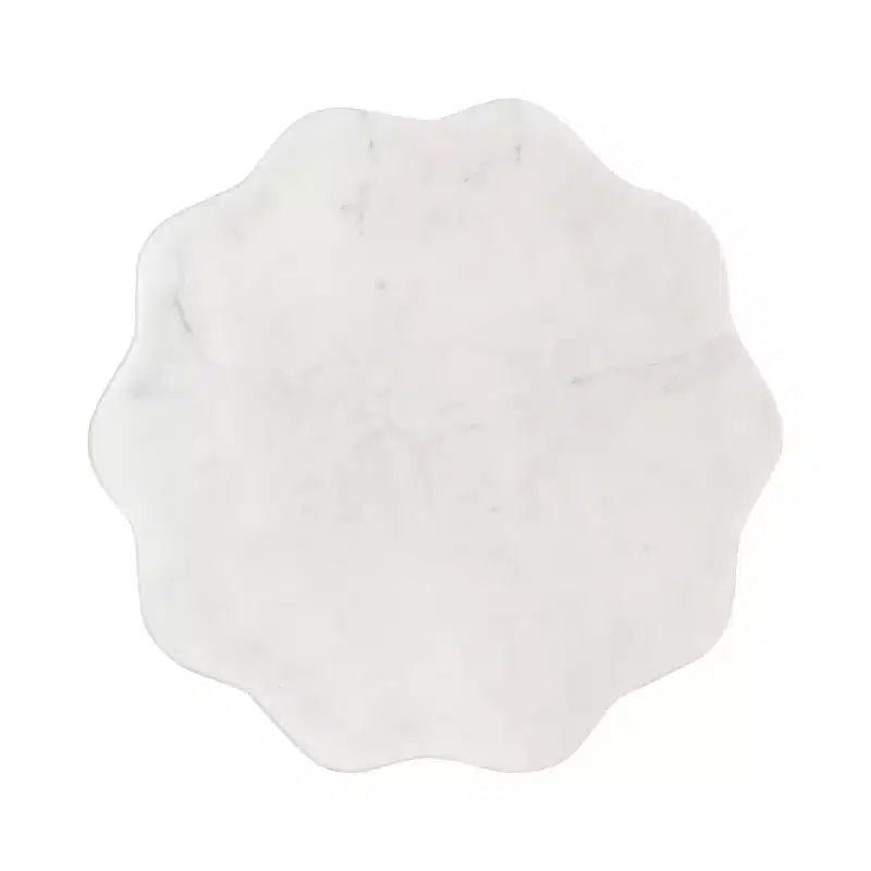 Kate and Laurel Sanzo Scalloped Marble and Metal Drink Table