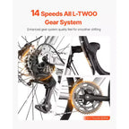 VEVOR Road Bike, 700C Wheels Racing Bike, L-TWOO 14 Speeds Drivetrain City Commuter Road Bicycle with Lightweight Aluminum Alloy Frame, Grey