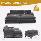 Karl Home |90'' W Off-white Corduroy Modular Cloud Couch Sleeper Sofa