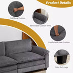 Karl Home |90'' W Off-white Corduroy Modular Cloud Couch Sleeper Sofa