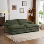Karl Home |90'' W Off-white Corduroy Modular Cloud Couch Sleeper Sofa