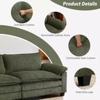 Karl Home |90'' W Off-white Corduroy Modular Cloud Couch Sleeper Sofa