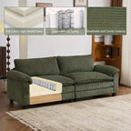 Karl Home |90'' W Off-white Corduroy Modular Cloud Couch Sleeper Sofa