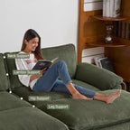 Karl Home |90'' W Off-white Corduroy Modular Cloud Couch Sleeper Sofa