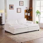 Karl Home |90'' W Off-white Corduroy Modular Cloud Couch Sleeper Sofa