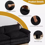 Karl Home |90'' W Off-white Corduroy Modular Cloud Couch Sleeper Sofa