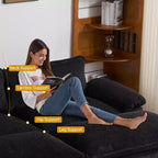 Karl Home |90'' W Off-white Corduroy Modular Cloud Couch Sleeper Sofa