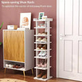 Tree City - Slim 7-Tier 45'' Vertical Wooden Shoe Rack for Entryway, Closet & Small Spaces,Holds 7-10 Pairs