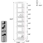 Tree City - Scarpiera verticale in legno Slim a 7 livelli, 114 cm, per ingresso, armadio e piccoli spazi, capacità 7-10 paia
