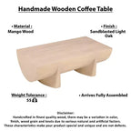 Royal Hampton Coffee Table | 48 Log Design | Natural Mango Wood Hand Crafted