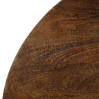 Royal Hampton Coffee Table | 35.5 Round Top | Drum Shaped Sandblasted Walnut Brown Mango Wood